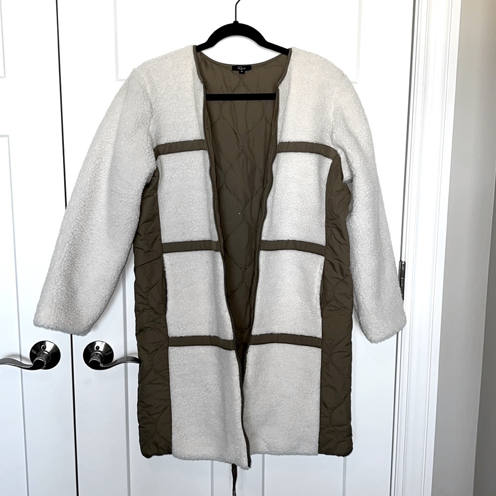 NWOT Rails Granger Jacket - Ivory Olive Mix - Reversible - Picture 7 of 10